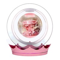 Lecteur de musique interactif Tengyan à lévitation magnétique avec fleur préservée, commande vocale IA, haut-parleur rechargeable, cadeau Wi-Fi