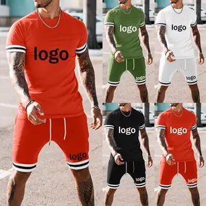 High Quality Custom Men's T-Shirt Shorts Set 100% Organic Cotton Oversized Crew Neck T ShirtsTracksuit for Men