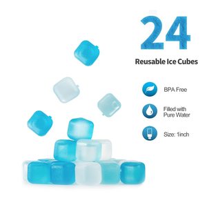 Cubos de Hielo Reutilizables de 2.5cm, Libres de BPA, para Pescado, Congelación Rápida, Coloridos, Cuadrados, de Plástico - Product Image 6