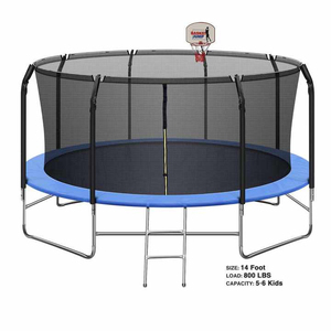 Trampolín Grande para Jardín al por Mayor con Marco <span class=keywords><strong>de</strong></span> Tubo Curvo, Red <span class=keywords><strong>de</strong></span> Seguridad y Canasta <span class=keywords><strong>de</strong></span> Baloncesto, Trampolín Recreativo para Niños al Aire Libre - Product Image 5