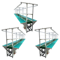 Ligne de convoyeur de table de travail en acier inoxydable à vitesse réglable pour la production en atelier Magasins d'alimentation Usines de fabrication Caoutchouc durable