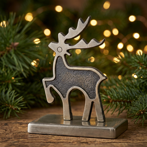 Support de chaussette de Noël en métal en forme de renne, décoration de fêtes, ornement pour cheminée ou manteau de cheminée - Product Image 2
