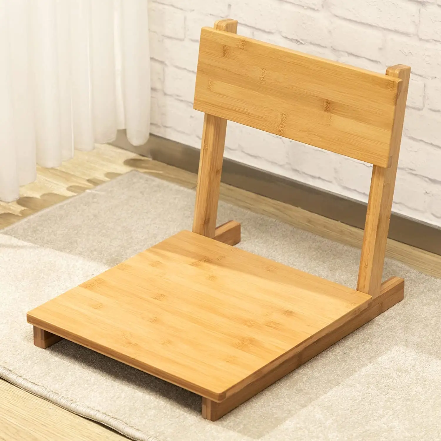 Бамбуковый портативный напольный стул, в японском стиле, кресло-татами без рук с поддержкой спинки, домашнее эркерное окно, кресло с откидной спинкой