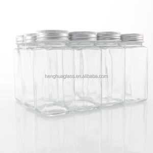 Lot de 12 pots de poudre d'épices en verre de 4oz 120ml avec couvercle et shaker en aluminium argenté - Product Image 2