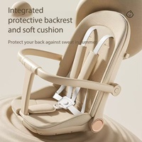 Poussette bébé en alliage d'aluminium 360 °   Siège rotatif pliable à une touche 175 °   Poussette de voyage pour bébé avec siège inclinable, ceinture de sécurité à 5 points et plateau amovible