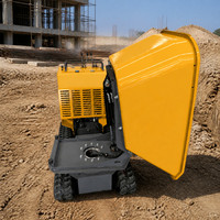 Mini-dumper sur chenilles en caoutchouc HDL YH-1200, capacité 1200 kg, rotation à 180 degrés pour le transport de matériaux de construction