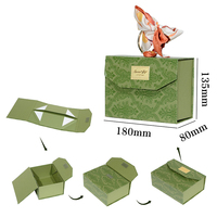 Boîte cadeau décorative de luxe verte avec logo personnalisé pour mariage, anniversaire, grand format, avec couvercles magnétiques