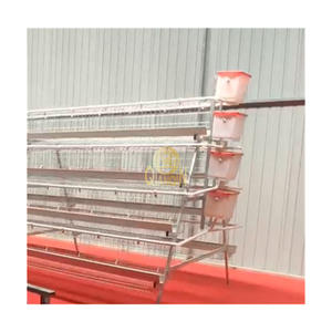 QinaQin Cages de ponte de type A Système d'alimentation de volaille 3 niveaux 96/120 oiseaux Cages de poule à batterie galvanisées de type A - Product Image 3