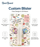 Emballage en blister personnalisé, boîte en plastique vide pour poudre compacte et blush, avec boîte en PVC transparente pour palette de fards à paupières cosmétiques