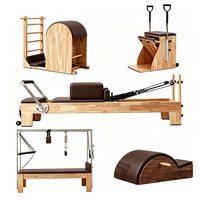 Ensemble complet d'équipements de Pilates en bois de chêne, Reformer de yoga commercial, Chaise, Tour et Baril pour studio de sport