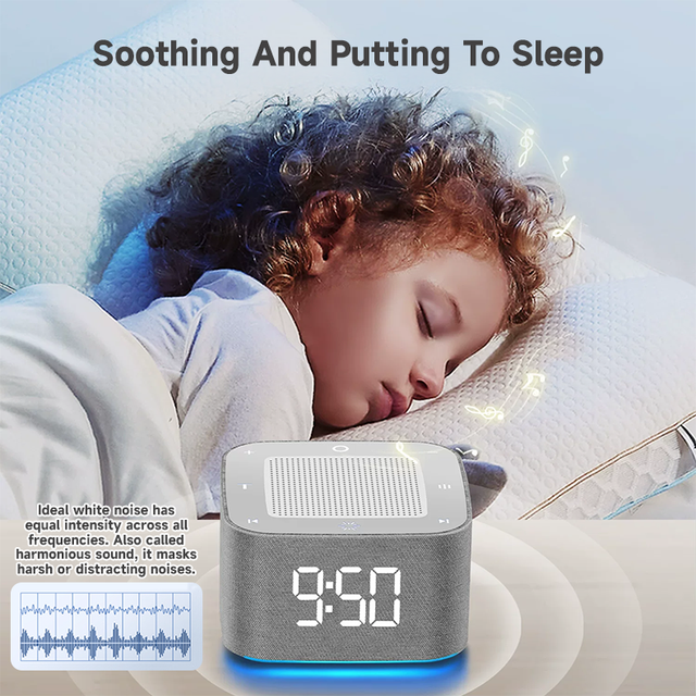 White Noise Machine Multi Sound Sleep Machine Supports Bluetooth USB Lighting Mobile App Control
