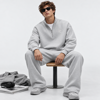 Ensemble de survêtements pour hommes avec logo personnalisé, sweat-shirt à fermeture éclair en polaire, ensemble deux pièces, sweat-shirt à capuche