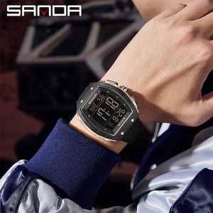 <span class=keywords><strong>Orologio</strong></span> <span class=keywords><strong>da</strong></span> Uomo SANDA 6258, Resistente all'Acqua 5ATM, con Allarme, Data, Giorno, Quadrante Grande, <span class=keywords><strong>Orologio</strong></span> <span class=keywords><strong>Digitale</strong></span> LED, <span class=keywords><strong>Cronometro</strong></span> per Uomo - Product Image 2