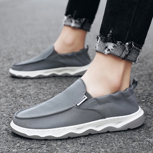 Bottes de pêcheur confortables à enfiler pour homme, chaussures basses et décontractées en toile de couleur unie, vente en gros, - Product Image 4