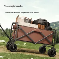 Chariot de camping d'extérieur pliable multifonctionnel en tissu Oxford double couche avec cadre entièrement en acier, idéal pour le shopping – Vente directe usine