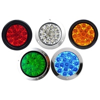Feu arrière LED rond étanche 12V 24V pour camion et remorque, 13,5 cm, double couleur rouge ambre, ajustement universel pour camions