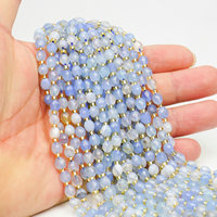 Perles de riz facettées Xulin 5x6mm en pierre naturelle lavande, aigue-marine, ambre, agate, pierres lâches pour bijoux DIY en gros