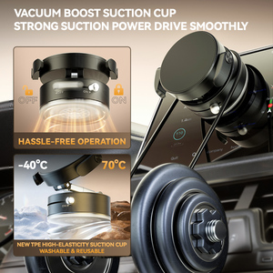 Penyangga Ponsel Mobil Universal Magnetik+Klip, Dudukan Hisap Vakum 360° Dapat Disesuaikan, Magnet Multifungsi Untuk Dasbor Halus - Product Image 5