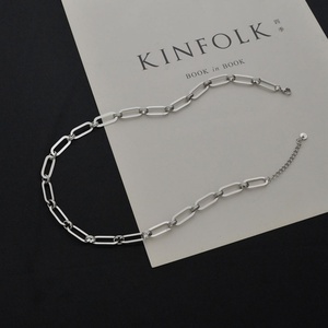 Bracelet et Collier Unisexe en Acier Inoxydable Plaqué Or 14 carats, Chaîne Tendance Maille Boîte, Maille Trombone, Maille Rolo, pour Usage Quotidien et Mariage - Product Image 5
