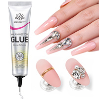 BORN PRETTY Colle Gel Adhésive Super Forte pour Strass en Tube, Gel Sculptant 3D Sans Résidu, Colle à Ongles Transparente à Pointe de Précision pour Grandes Pierres Précieuses