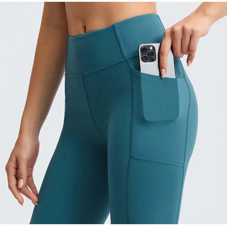 Pantalones cortos con bolsillo lateral para fitness, ropa de yoga, disponible en varios colores, 8"