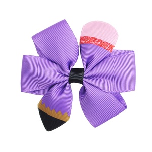 3 "Barrettes de haute qualité avec nœud papillon imprimé coloré et mignon Pinces antidérapantes pour petites filles Rubans à nœud Pinces à cheveux Accessoires pour cheveux - Product Image 2