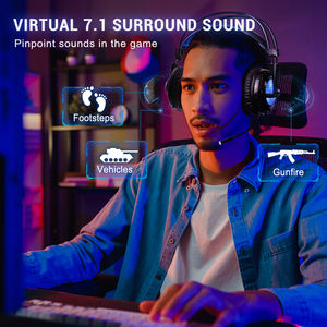 SADES Locust <span class=keywords><strong>Plus</strong></span> 7,1 Sonido envolvente Rgb Auriculares Over-Ear Wire Gaming Auriculares con micrófono Orejeras de cuero suave - Product Image 4