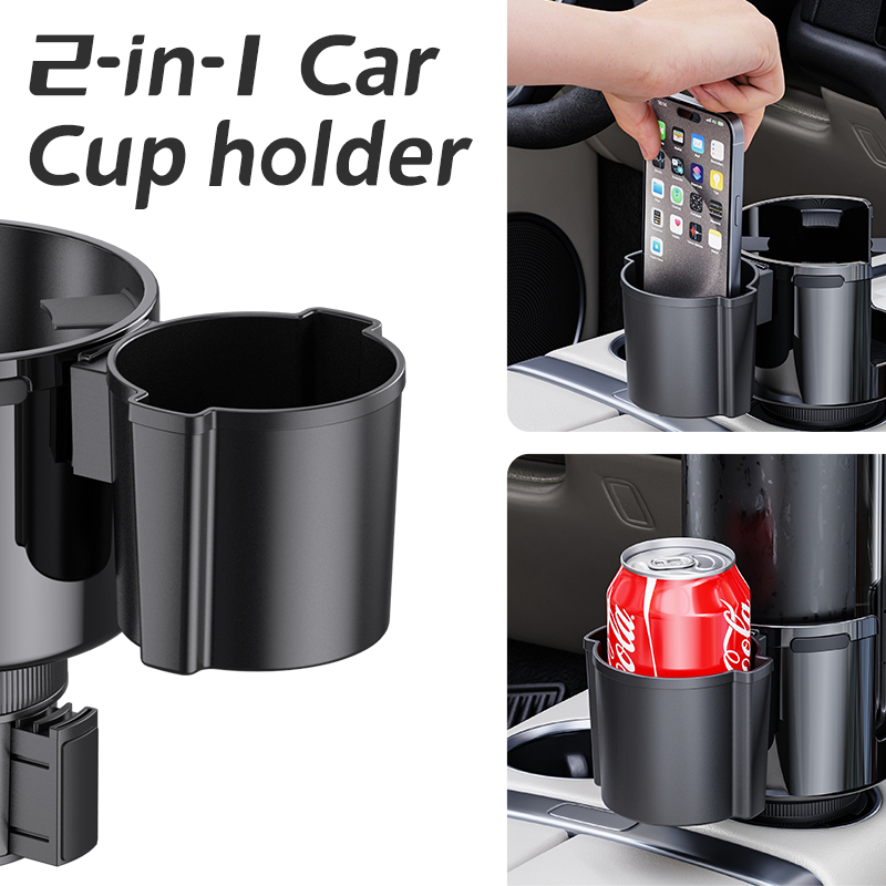 2-in-1 ABS Car Cup Phone Holder SD-1085 | Multi-function Auto Organizer | Hengwei Plastic