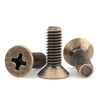 Vis à tête fraisée à tête fraisée en bronze antique Vis à tête fraisée à tête plate M2 M2.5 M3 M4 M5 M6 M8