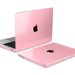 Sarung Laptop Lengan keras PC plastik bening kristal untuk Macbook Air Pro 11 12 13 14 15 16 inci M1 M2 M3 Chip Model A2941 A2681