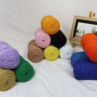 Corde de Macramé 100% Coton Épaisse 3mm, Fil Coloré pour Tricot Manuel, Fil Fantaisie Cardé avec Motif Teint, Cordes de Coton de 3 Mètres
