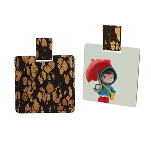Eco-friendly Coffee Grounds Cork Ultra-thin Stainless Steel Card Small Mirror Promotion Novelty Gift Unbreakable Pocket Mirror