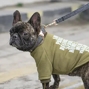 Set kerah anjing dan tali yang dapat disesuaikan tahan lama kerah katun tahan lama dengan gesper logam choker kerah kain yang dapat disesuaikan cahaya