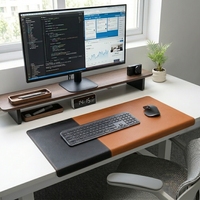Tapis de bureau en feutre et cuir, grand tapis de bureau, tapis de souris, accessoires de bureau, cadeau pour employés, décoration de bureau