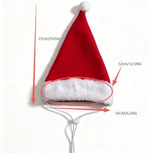 Chapeaux de Noël transfrontaliers en polyester pour chats et chiens – Accessoires festifs monochromes de dessin animé pour l'hiver – Usine JiangXi - Product Image 2