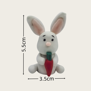 Figurine de lapin 3D réutilisable en pâte polymère, motif carotte, faite à la main, écologique, pour décorations de gâteaux de remise de diplôme – Meilleures ventes - Product Image 5