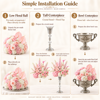 Arrangement de fleurs artificielles en soie rose clair fait main, Delphinium, Calla Lily, support en métal cristallin, décoration de mariage et de banquet