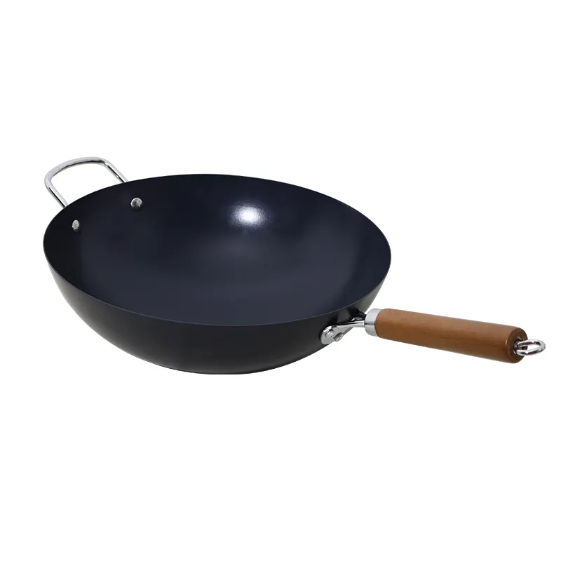 Kitchen Cooking Chinese Carbon Steel wok NonStick wok with Nitriding process