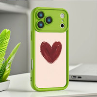 Coque de téléphone portable en TPU souple imprimée Cœurs Rouge Vin pour iPhone 17 15 Pro 12 6 Plus