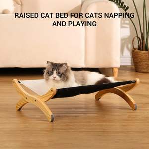 एलिवेटेड पालतू बिस्तर आधुनिक बांस बिल्ली के फर्नीचर थोक बांस लकड़ी की बिल्ली खमोक स्विंग बिस्तर - Product Image 5