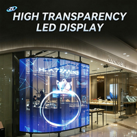 Écran LED transparent modulaire ultra-fin P3.91-7.82 pour affichage vidéo publicitaire sur vitrine de centre commercial