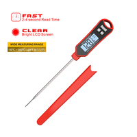 Logo Kustom OEM/ODM Termometer Makanan Digital Dapur ABS+304 Stainless Steel Probe Rentang 50-300C Layar LCD Otomatis Baterai