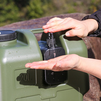 Seau à eau portable écologique en plastique pour l'extérieur avec robinet et petite bouteille incluse, matériau de qualité alimentaire pour le camping et les pique-niques