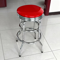 Tabouret de bar chromé à double anneau de haute qualité en usine tabouret de bar pivotant à 360 degrés
