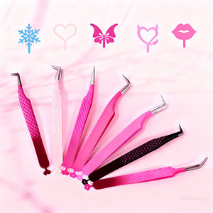 أفضل ملاقط تمديد الرموش من الفولاذ المقاوم للصدأ، مستقيمة وذات أطراف مدببة ومنحنية، مضادة للكهرباء الساكنة مع شعار مخصص مجاني - Product Image 1