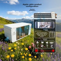 Maison préfabriquée modèle Apple Cabin A6, conception modulaire, bureau commercial, bureau de poste, véranda, espace panoramique, capsule spatiale, conteneur 1 1