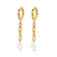 Ensemble de cinq boucles d'oreilles baroques en perles pour femme, ton or, créoles pendantes, breloques scintillantes, élégantes, chic, bijoux raffinés, cadeau pour elle, style