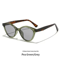 Lunettes de soleil œil-de-chat style célébrité internet, série à branches plates, protection UV, verres polarisés, look naturel, polyvalentes