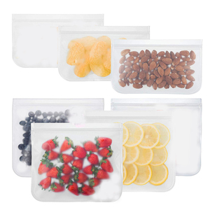 Reusable Storage Bags 10 Pack PEVA Leakproof Zipper Silicone Food Storage Bags Hot sale products Eco Friendly
