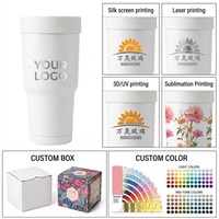 Conteneur isotherme premium de 30 oz en acier inoxydable 304, à double paroi sous vide, pour sublimation, idéal pour le café glacé et les voyages en voiture